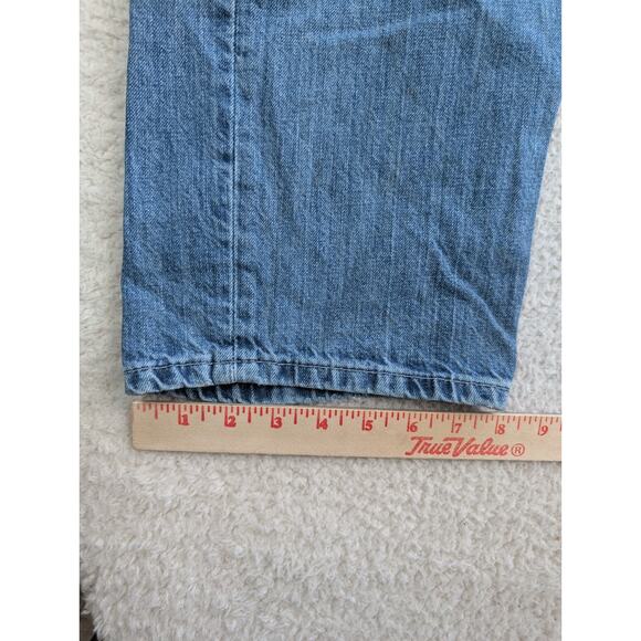 Levis 514 Jeans Mens 36x32 Blue Faded Whiskered Denim Straight Leg Cotton READ - Picture 9 of 16